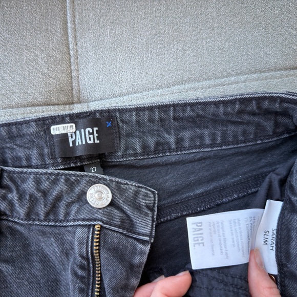 PAIGE Sarah High-Rise Slim Jeans size 27 in black - Picture 6 of 6